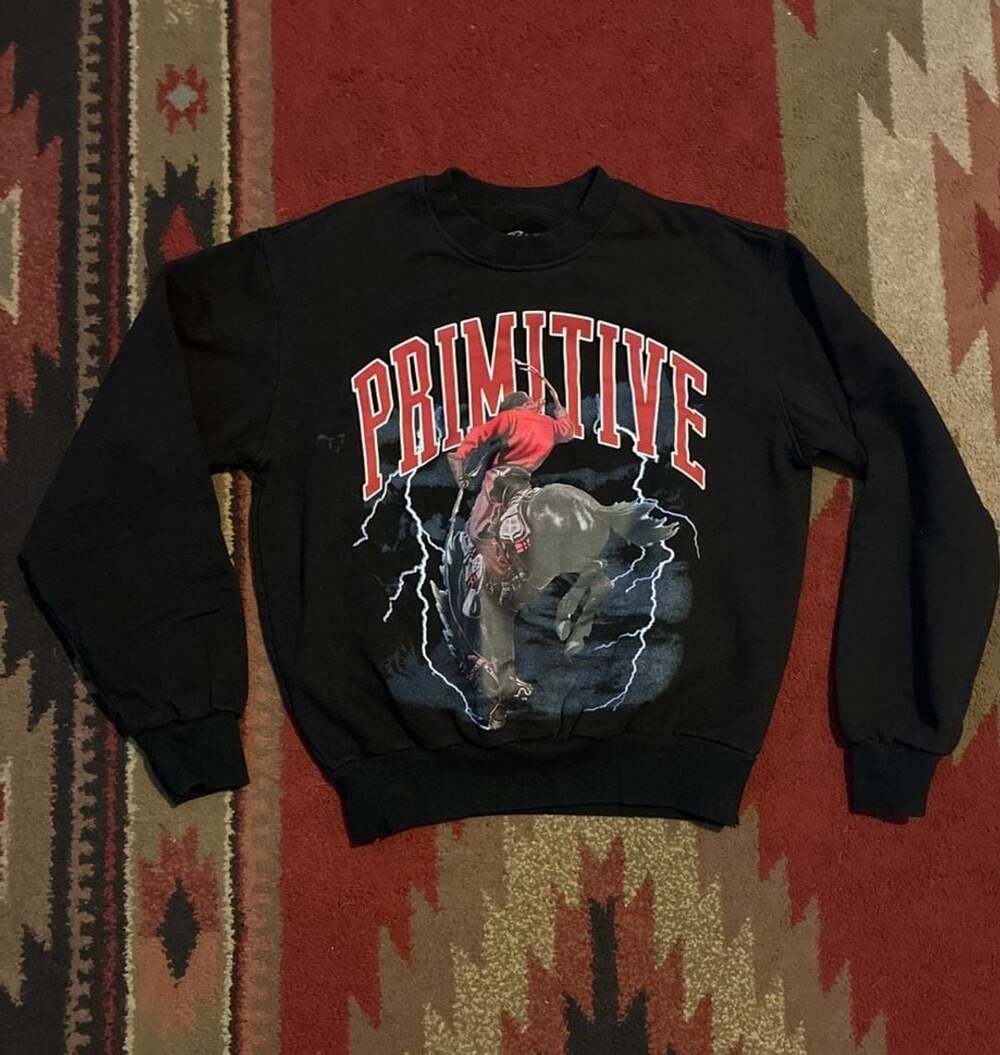 Primitive Skateboarding Nightrider Black Crewneck Sweatshirt Size S